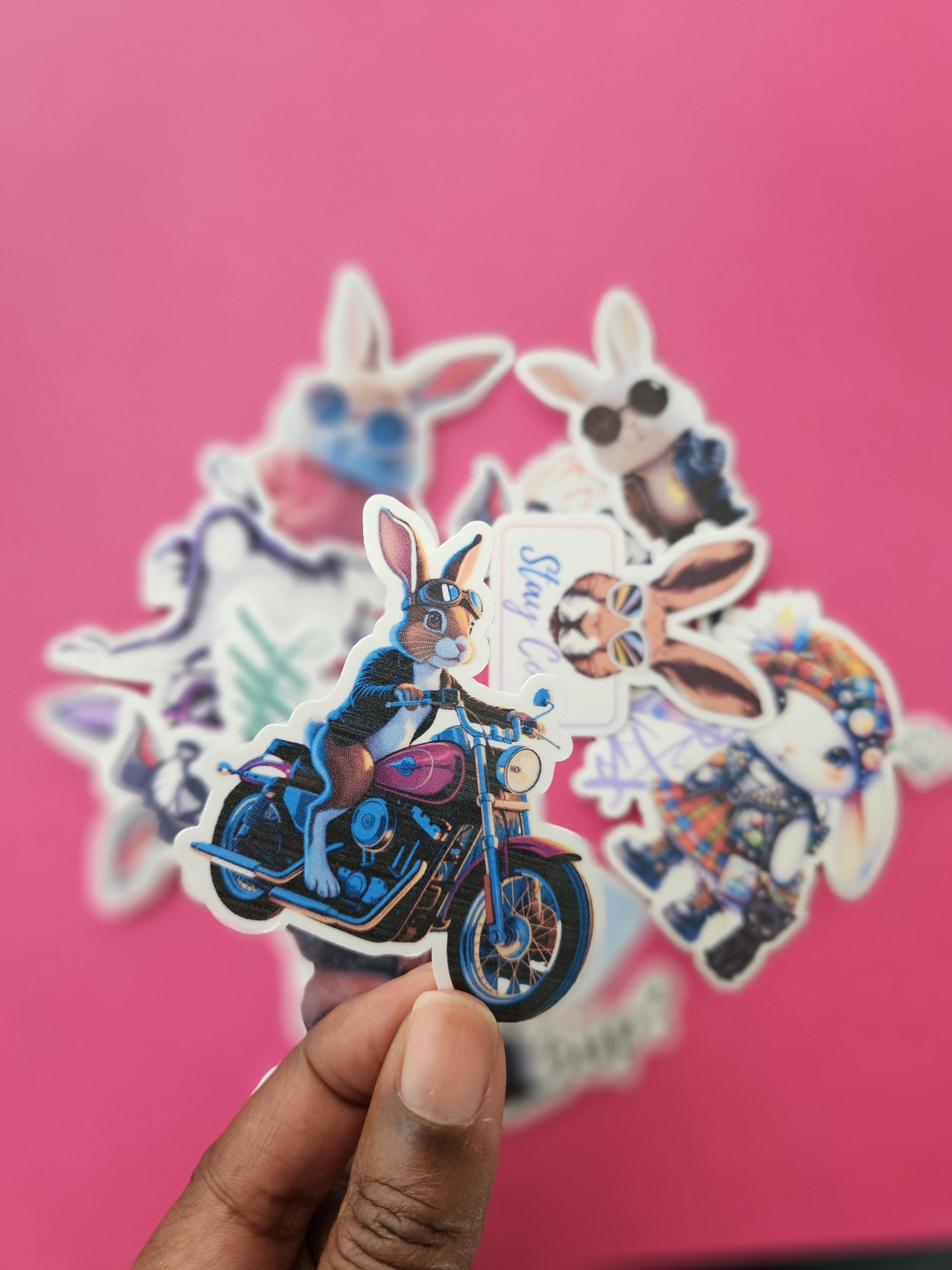 Sticker Set - 10 Cool Rabbit Stickers - Swag Mood - Laptop or Water ...