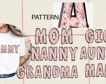 Floral Mom PNG Bundle: Doodle Font, Mother's Day Graphics (Digital Download)
