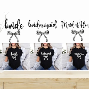 Brautparty Bundle, Hochzeit Party Bundle, Braut Digitaler Download, Brautjungfer SVG, Trauzeugin Png, Spitze Kokette Schleife Png, weiße Spitze Schleife