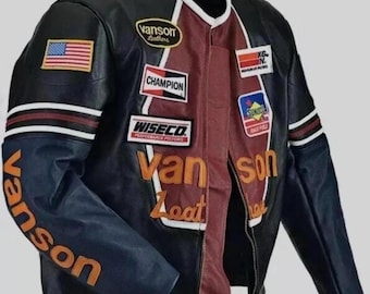 VTG Vanson Leathers Motorcycle Racer Jacket - Size S - Etsy Canada