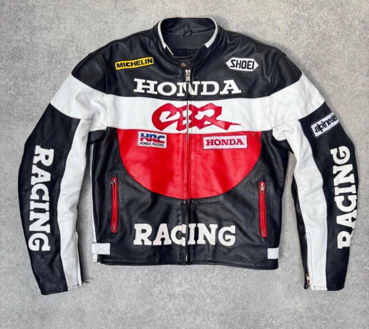 Vintage Repsol Leather Racing Jacket | XL | White | Men
