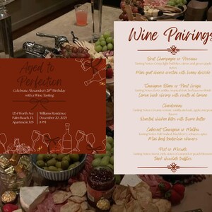 Aged to Perfection Wine Tasting Birthday Party Celebration Friendsgiving Sampling Sommelier