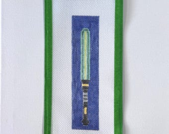 Lightsaber Needlepoint Bookmark Canvas, Hand-Painted canvas, Beginner Stitch