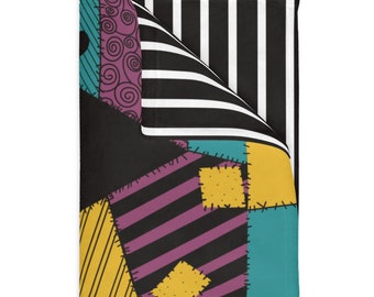 Jack and Sally Velveteen Blanket: Skellington Throw