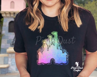 Watercolor Castle, Magical kingdom shirt, Mouse Balloons, Castle Vacation Shirt