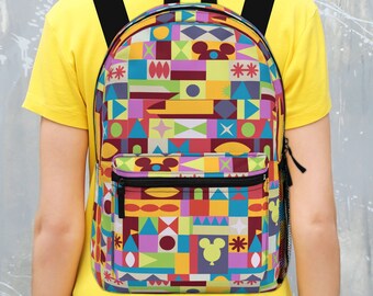 Magical Theme Park Backpack: Lightweight Polyester Mouse School Bag