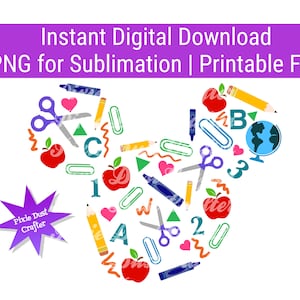 Mouse Teacher PNG: Back To School Clipart, Sublimation Design (Digital Download)