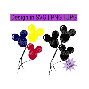 Globos de oreja de ratón / Camisa de vacaciones / Cumpleaños / Celebración, SVG / PNG / JPG