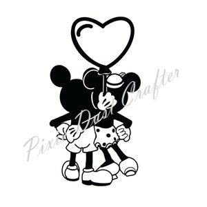 マウスラブ、バレンタインハート、ロマンス、結婚式、新郎新婦、SVG | PNG | JPG デジタル