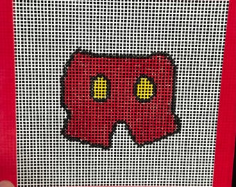 Mouse Pants Needlepoint Canvas: Hand Painted Ornament, Beginner Stitch