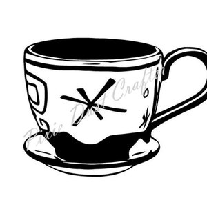 Tazza da tè Alice nel paese delle meraviglie, file SVG, giostra del parco a tema, addio al nubilato, festa del tè