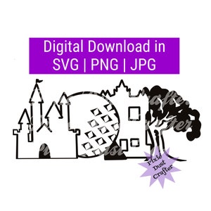 Florida Theme Park Sehenswürdigkeiten outline | SVG | JPG | PNG | Für Cricut oder Silhouette