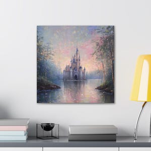 Cinderella Castle Canvas Gallery Wrap, Art Print on Canvas, Castle Wall Art, Castle Painting Print