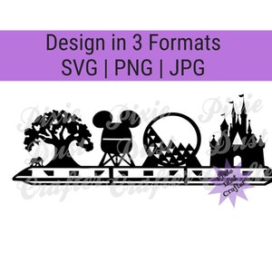 Florida Theme Park Landmarks,  SVG | JPG | PNG Files, Castle, Kingdom