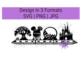 Florida Theme Park Landmarks,  SVG | JPG | PNG Files, Castle, Kingdom