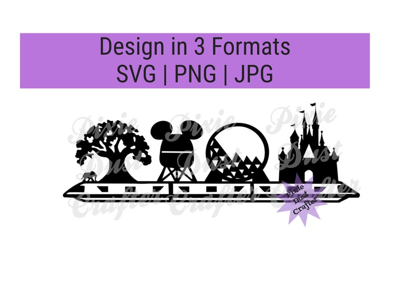 Florida Theme Park Landmarks  SVG | JPG | PNG Digital File - Instant Digital Download 