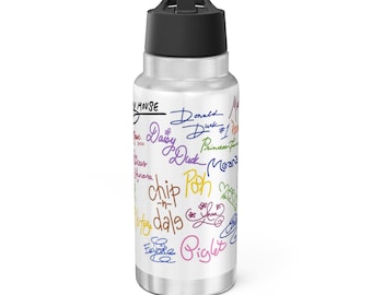 Character Autographs, Princess Signatures, Character Water Bottle, Stainless Steel Water Bottle, Standard Lid