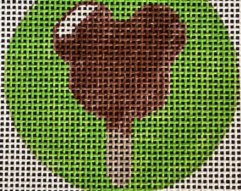 Ice Cream Bar Hand Painted Needlepoint Canvas, Beginner Stitch