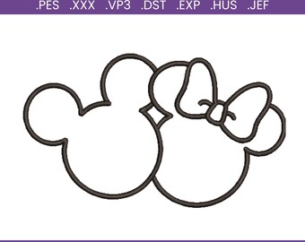 Mouse Couple Machine Embroidery Design (Digital File)