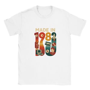 1982 Custom Year of Birth T-Shirt – Vintage Styles, Soft Feel
