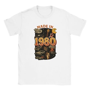 1980 Custom Year of Birth T-Shirt – Vintage Styles, Soft Feel