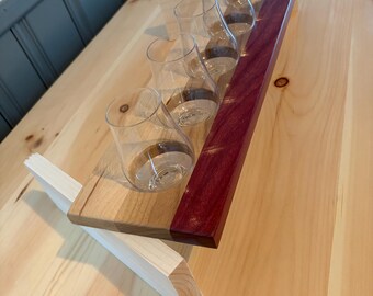 Walnut, Maple & Purpleheart Glencairn Flight Board – 5 Glass Set