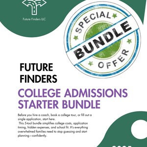 College Admissions Starter Bundle | 6 Digital Tools for Budgeting, Timelines, College Fit, Net Price Calculators, & Senior Year Costs
