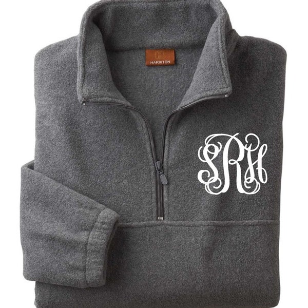 Monogrammed/Personalized Grey Fleece Pullover