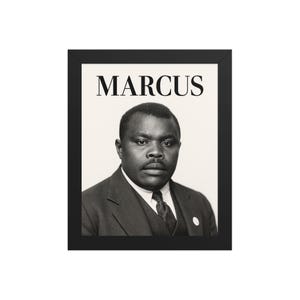 Ritratto di Marcus Garvey: leader della storia nera / icona afroamericana / panafricano / eccellenza nera / arredamento per ufficio / regalo storico