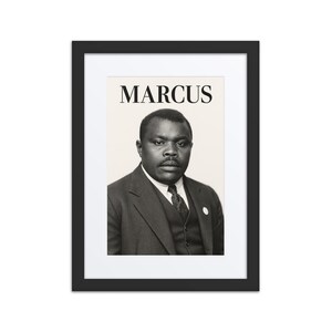 Ritratto di Marcus Garvey: leader della storia nera / icona afroamericana / panafricano / eccellenza nera / arredamento per ufficio / regalo storico