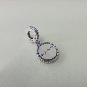 pandora blue forget-me-not flower dangle charm silver s925 ale