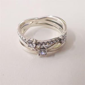 pandora ale s925 silver sparkling triple band ring
