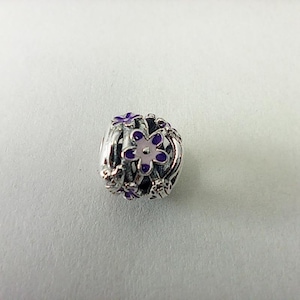 pandora openwork purple daisy sterling silver bead charm