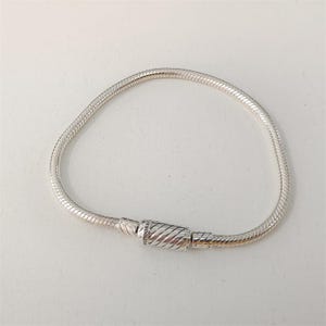 Pandora Silver Jewelry Chain Bracelet Heart Clasp Charm Snake Fashion