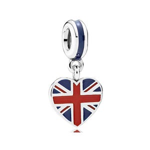 pandora charm bead great britain heart flag