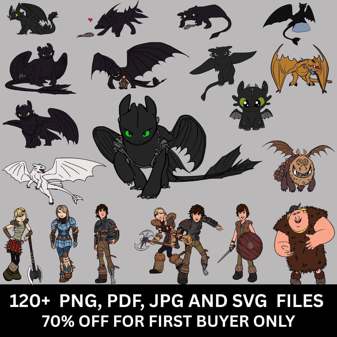 Toothless Dragon SVG Bundle: How to Train Your Dragon, Cricut Files ...