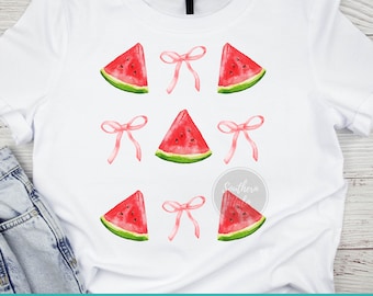 Laços de coquete de melancia PNG: clipart de verão elegante (download digital)