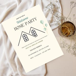 Housewarming Party Invite | New Home Invitation Card | Housewarming Party Invitations |  Warming House Invitation | Editable Card