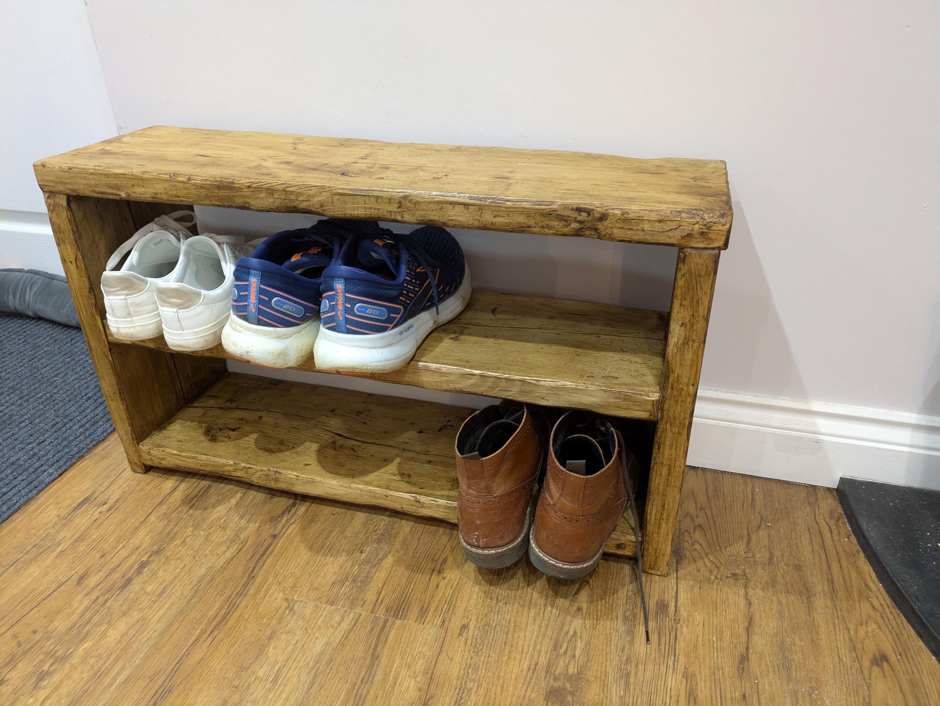 Rustic Flip Shoe Rack Rustic Reclaimed Timber Shoe Rack - Etsy UK