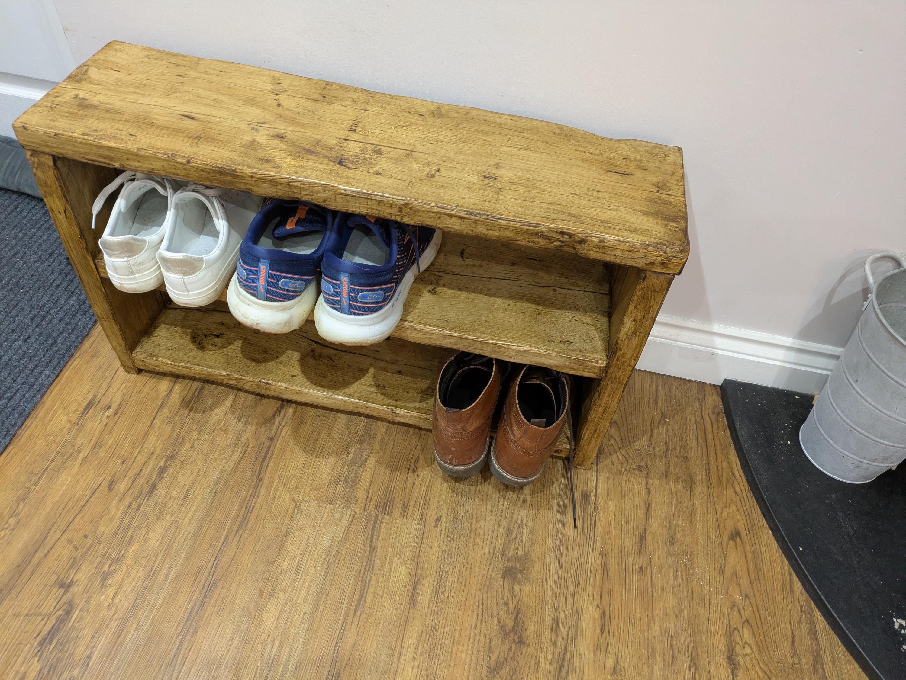Rustic Flip Shoe Rack Rustic Reclaimed Timber Shoe Rack - Etsy UK