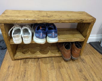 Rustic Reclaimed Timber Shoe Rack