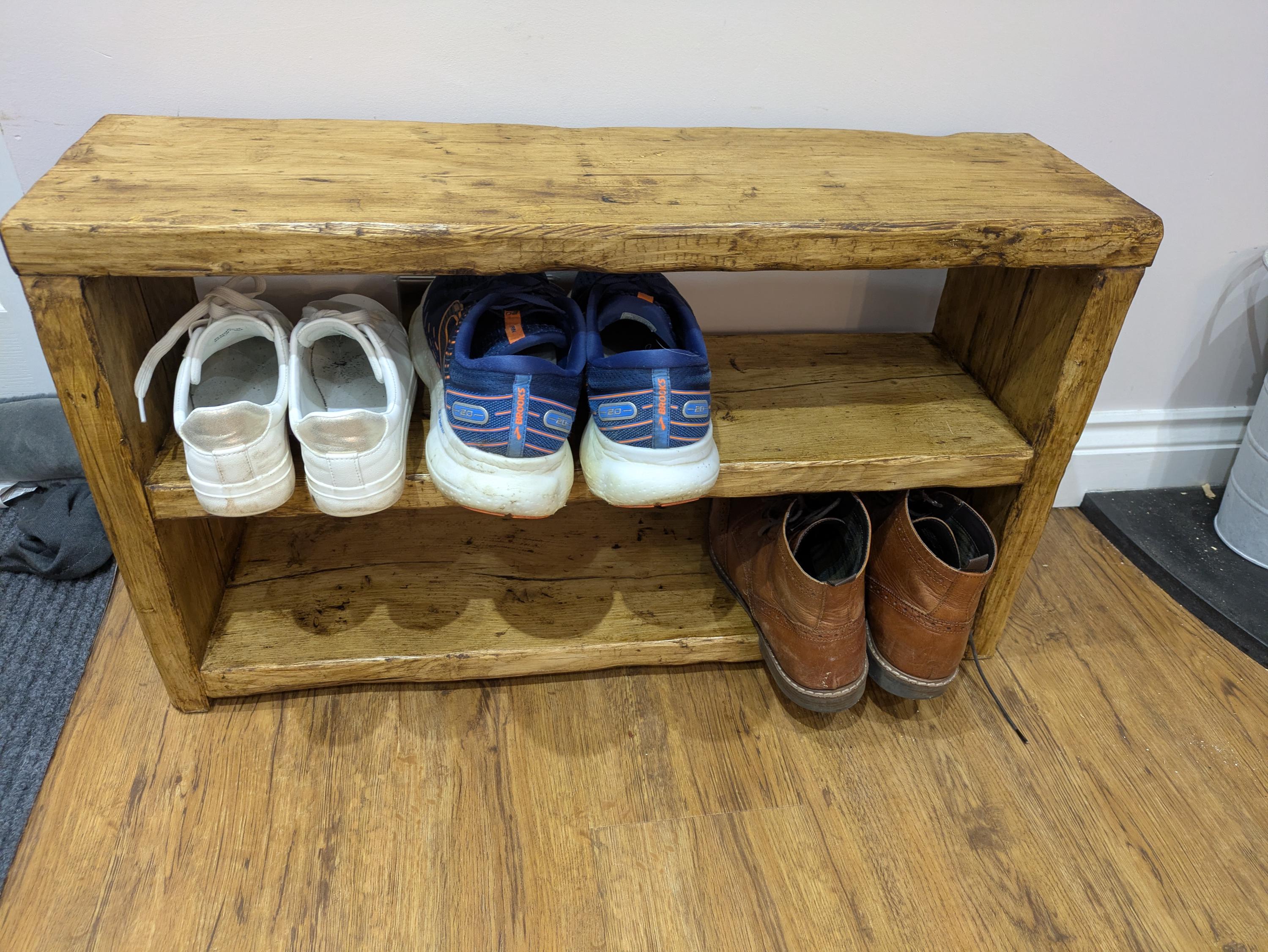 Rustic Flip Shoe Rack Rustic Reclaimed Timber Shoe Rack - Etsy UK
