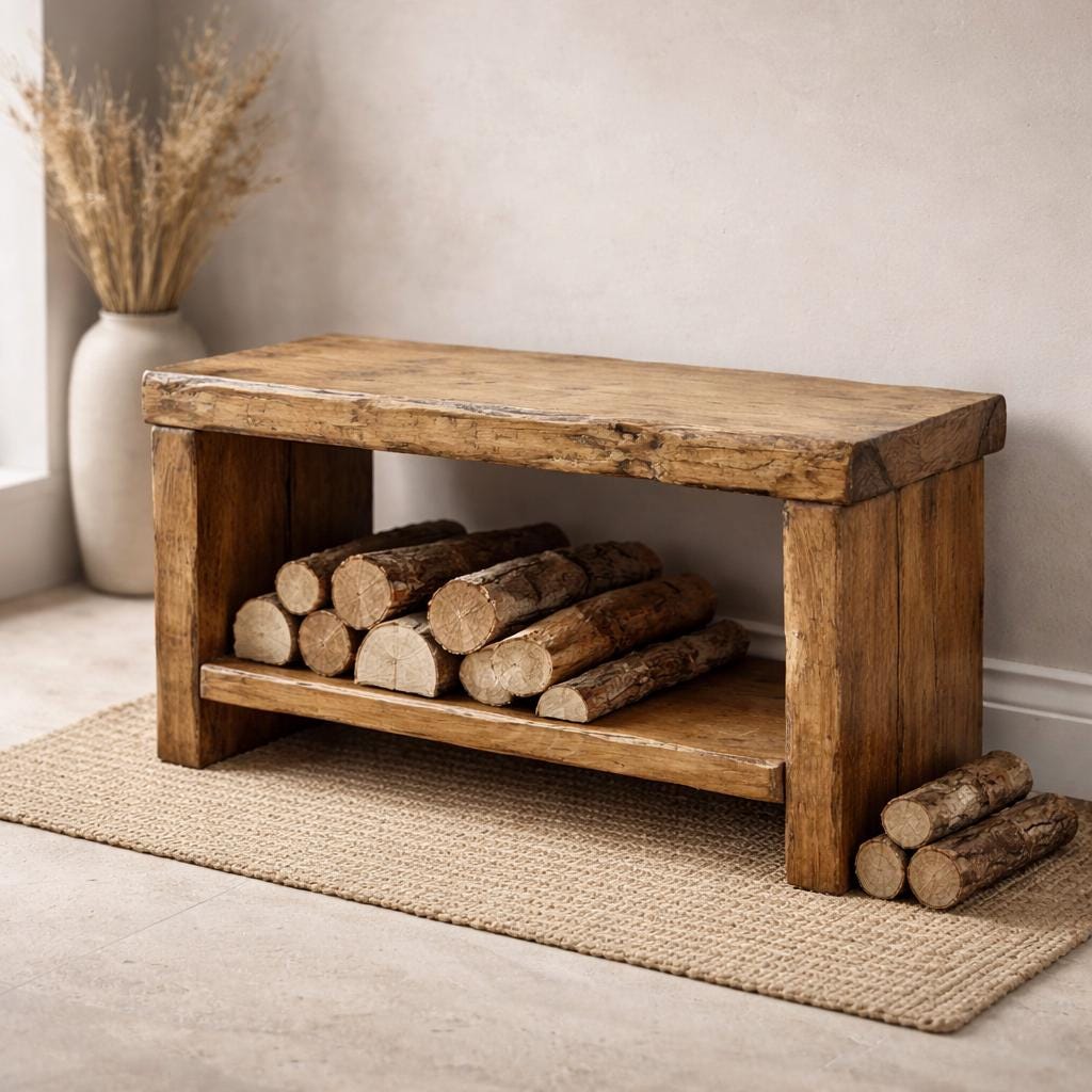 Rustic Reclaimed Timber Log Store - Etsy UK
