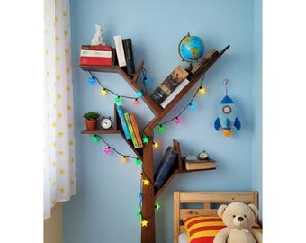 Librería de madera – Librería decorativa de madera maciza hecha a mano