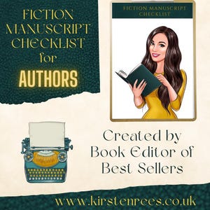 Fiction Manuscript Checklist PDF | Post-Draft Author Planner | Self-Editing Tracker | 2-Page Writing Checklist for Novelists