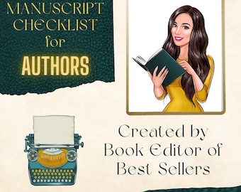Fiction Manuscript Checklist PDF | Post-Draft Author Planner | Self-Editing Tracker | 2-Page Writing Checklist for Novelists