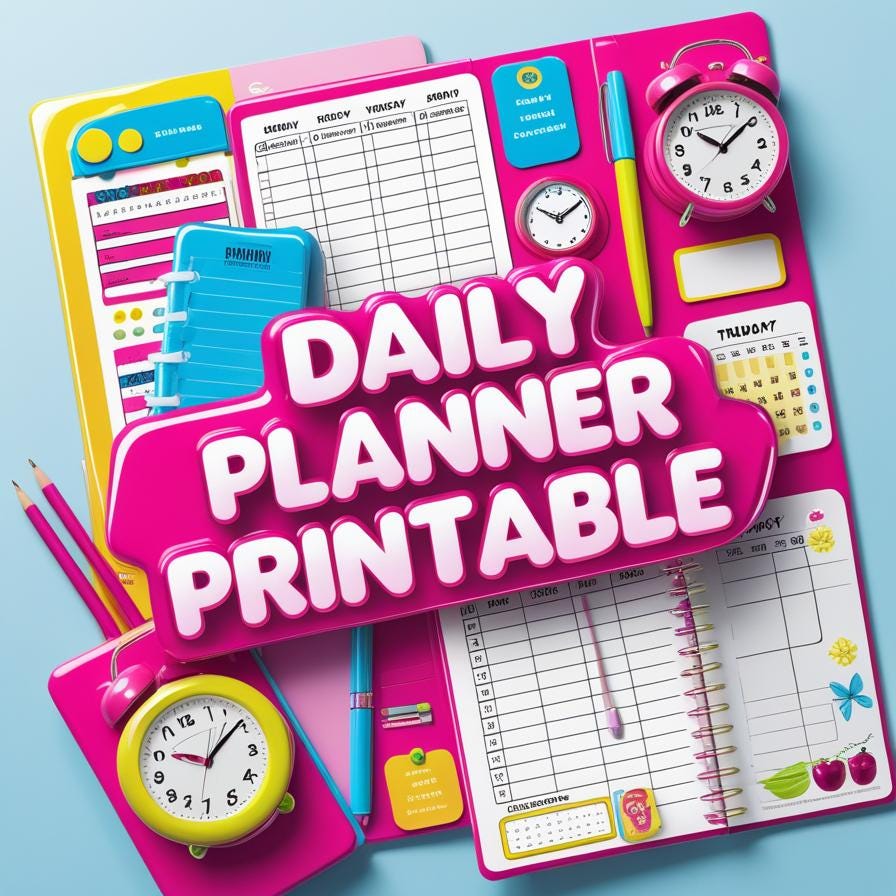Daily Planner Printable | Time Blocking, Priorities & Goals | (A4 PDF ...