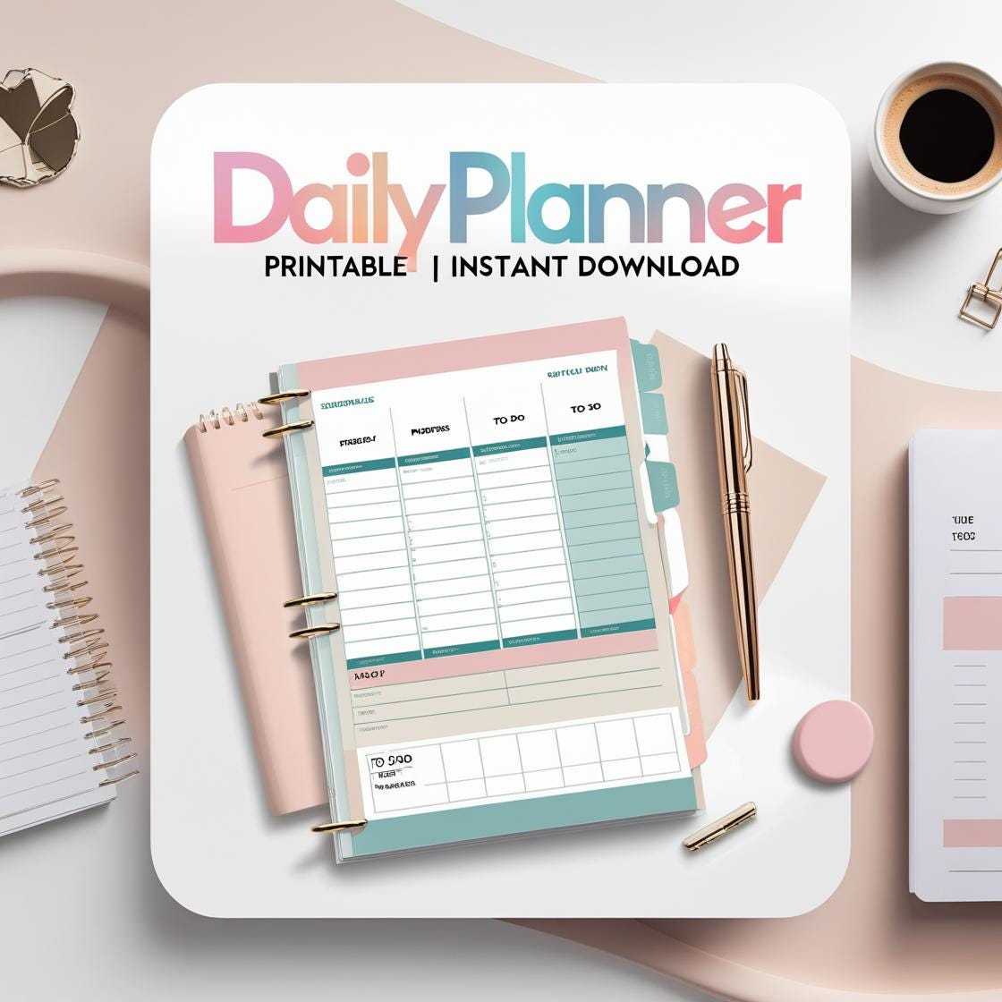 Daily Planner Printable | Time Blocking, Priorities & Goals | (A4 PDF ...