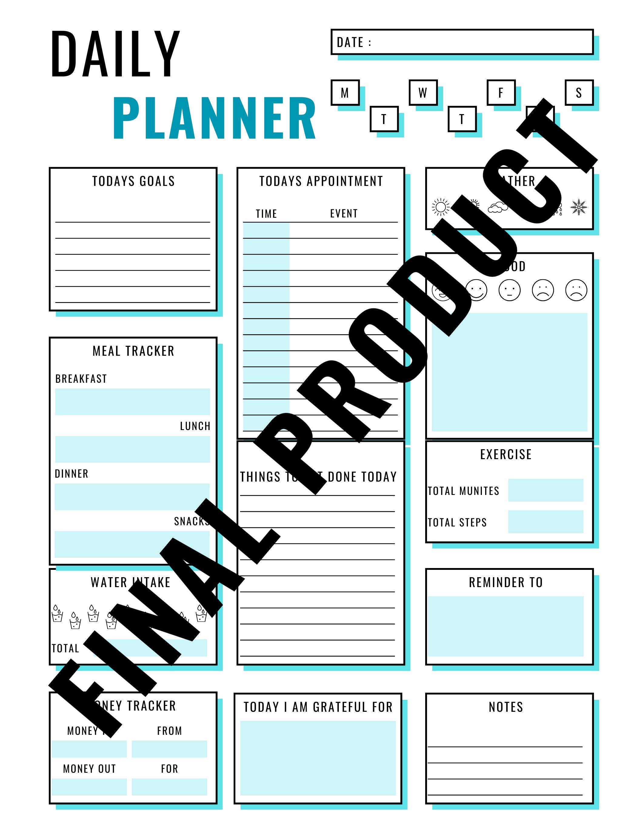 Daily Planner Printable | Time Blocking, Priorities & Goals | (A4 PDF ...