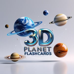 3D Planeten Karteikarten: Sonnensystem lernen für Kinder (druckbares A4 Set)